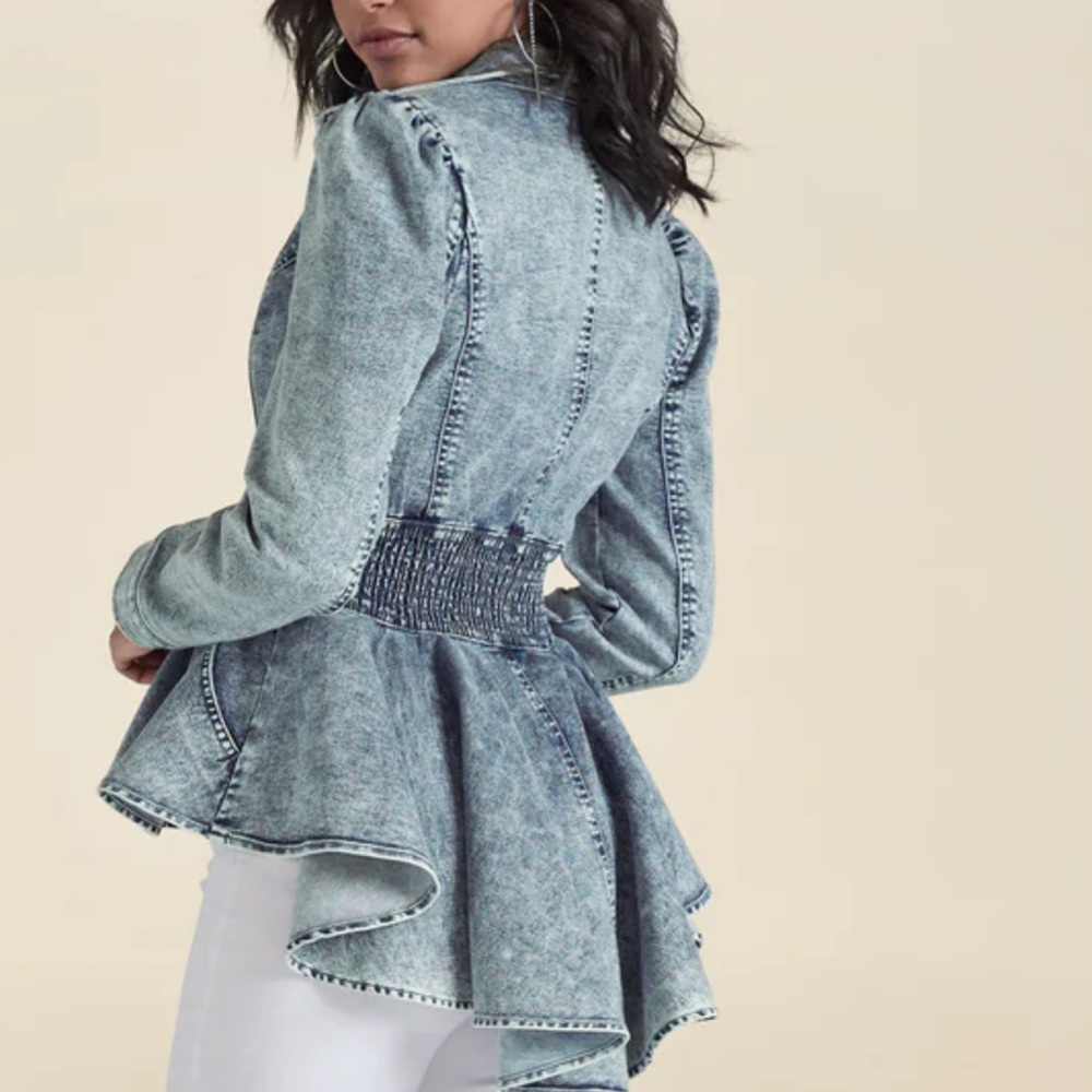 Venus denim peplum jacket L